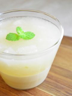【福島学院短大】ほうじ茶ムースの梨ゼリー-レシピのメイン写真