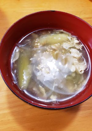 ナスと玉ねぎのふわトロコンソメスープ♪-レシピのメイン写真