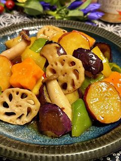 彩り野菜の黒酢あん-レシピのメイン写真