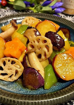 彩り野菜の黒酢あん-レシピのメイン写真