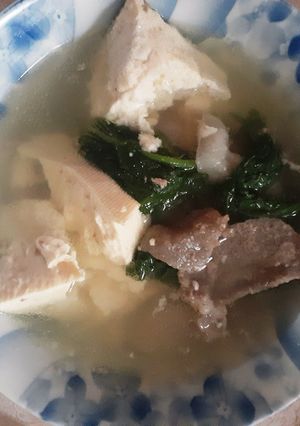 簡単★スライス豚肉と大葉と豆腐のスープ-レシピのメイン写真