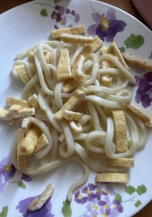 オガタ家　夕食油揚げうどん-レシピのメイン写真