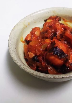何食べ☆タコときのこのトマト煮込み-レシピのメイン写真
