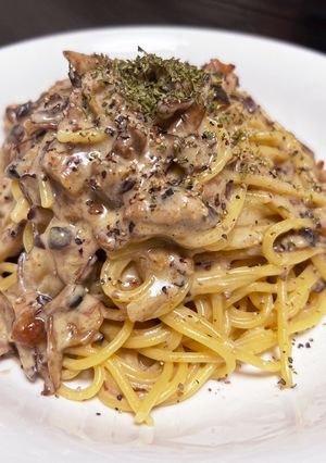 秋の味覚　きのこのクリームパスタ-レシピのメイン写真