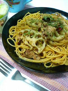 豚肉と蓮根の中華風パスタ-レシピのメイン写真