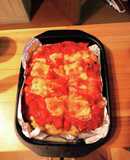 グリルパンでスコップハンバーグ
