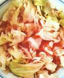 レンジで簡単 蒸しキャベツ 和風ケチャ味