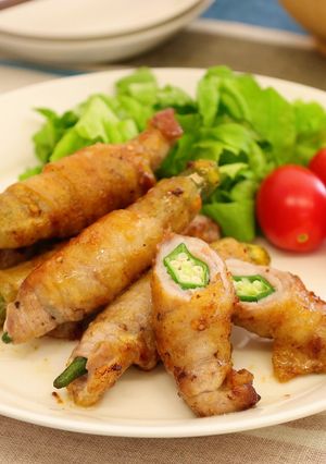 肉巻きオクラのマヨポン炒め-レシピのメイン写真