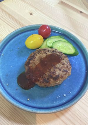 小麦卵乳不使用！玉葱麹（塩麹）ハンバーグ-レシピのメイン写真