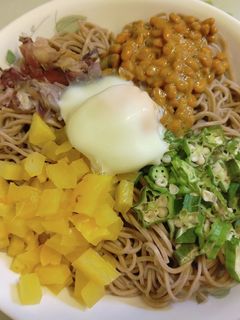 納豆オクラたくあん蕎麦-レシピのメイン写真