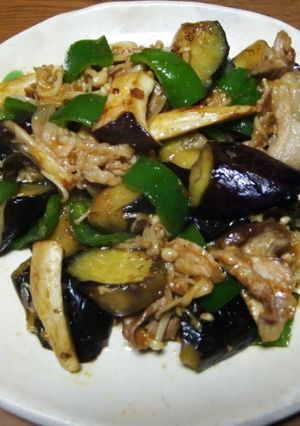 豚肉と茄子の甘味噌炒め～韓国風？～-レシピのメイン写真