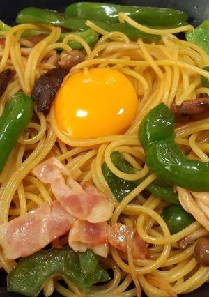 きのことピーマンの醤油こくうまパスタ-レシピのメイン写真
