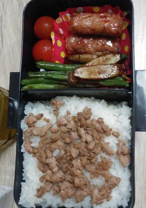 鶏そぼろ、高１男子弁当-レシピのメイン写真