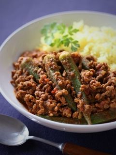 オクラのキーマカレー-レシピのメイン写真