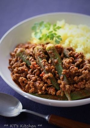 オクラのキーマカレー-レシピのメイン写真