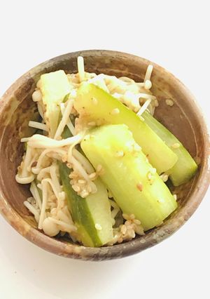 きゅうりとエノキの炒め酢野菜-レシピのメイン写真