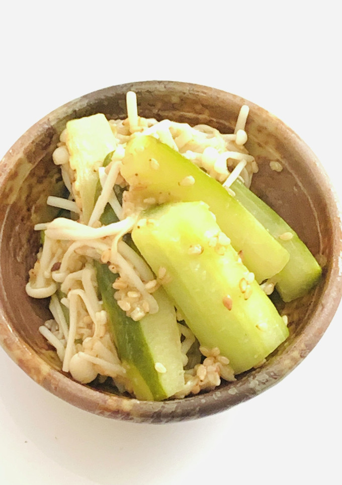 きゅうりとエノキの炒め酢野菜-レシピのメイン写真