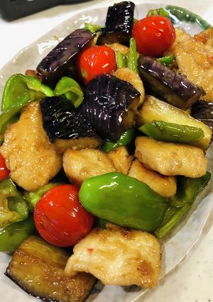 鶏胸肉と茄子の南蛮炒め-レシピのメイン写真