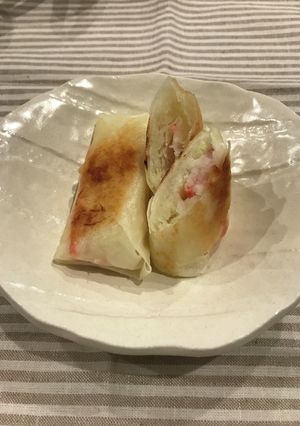 材料4つ★簡単★キャベツカニカマ春巻き-レシピのメイン写真