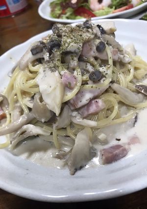 ベーコンときのこのワンパンパスタ-レシピのメイン写真