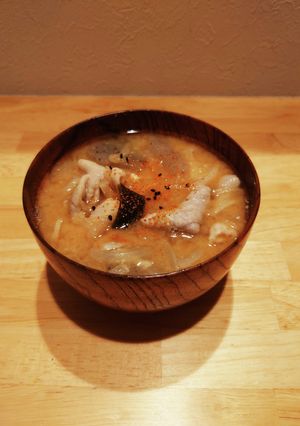 もつの入った具だくさん味噌汁-レシピのメイン写真