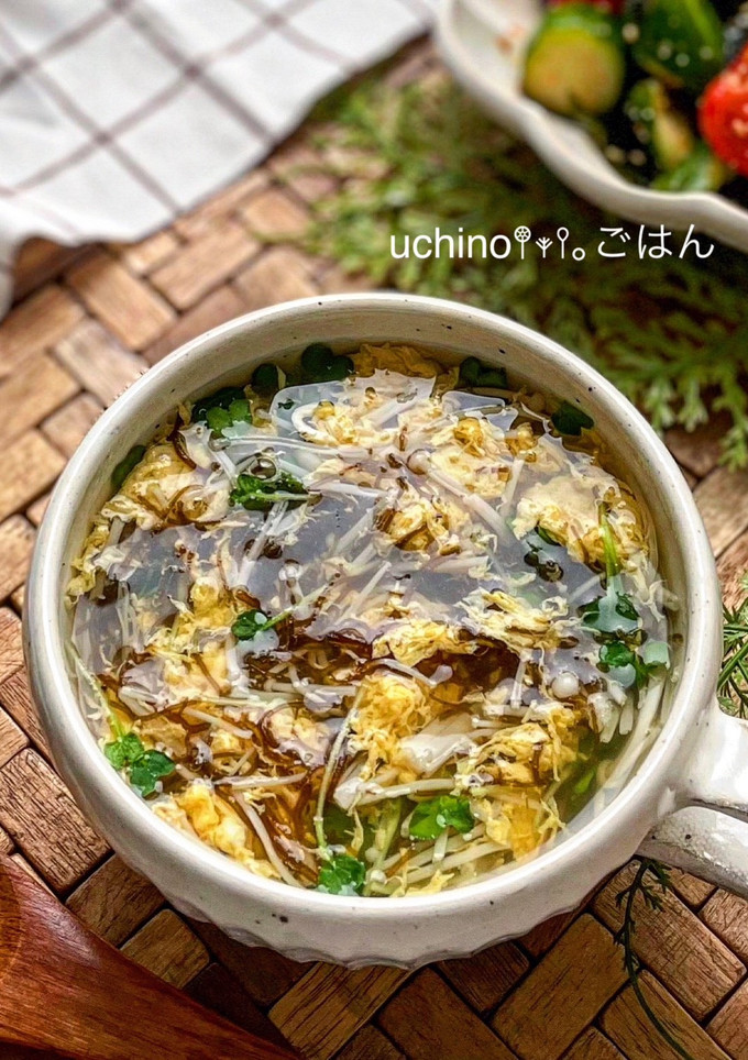 もずくとえのきの柚子胡椒かき玉汁-レシピのメイン写真