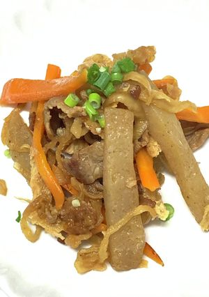 こんにゃくと切り干し大根の豚小間炒め-レシピのメイン写真