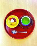 簡単スイーツ抹茶寒天フルーツ添え　お菓子