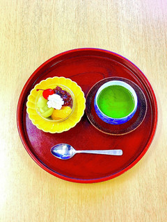 簡単スイーツ抹茶寒天フルーツ添え お菓子-レシピのメイン写真
