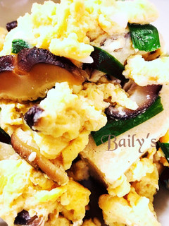 高野豆腐と椎茸のニラ玉とじ-レシピのメイン写真