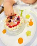 1歳お誕生日　ヨーグルトのフルーツケーキ