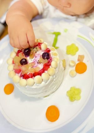 1歳お誕生日　ヨーグルトのフルーツケーキ-レシピのメイン写真