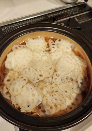 咳や喉の痛みに！蓮根と鶏肉とろり梅風味鍋-レシピのメイン写真