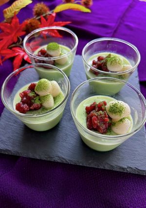 白玉入り★簡単抹茶プリン-レシピのメイン写真