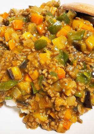 夏野菜のキーマカレー-レシピのメイン写真