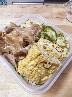 かんたん酢!キャベツ炒め&豚バラ肉お弁当-レシピのメイン写真