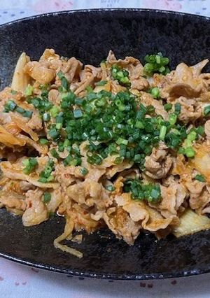 さっと出来るねぎすこ豚キムチ-レシピのメイン写真