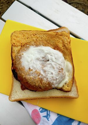ホットサンドメーカーでパンカツ重-レシピのメイン写真