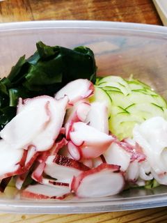 タコの酢の物!きゅうりわかめ-レシピのメイン写真
