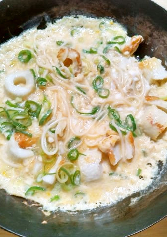 そうめん卵とじ焼き鍋の麦茶風-レシピのメイン写真