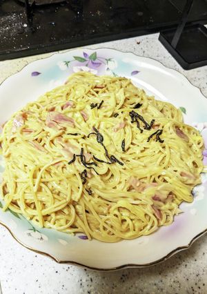 フライパン２つで作る塩昆布カルボナーラ-レシピのメイン写真