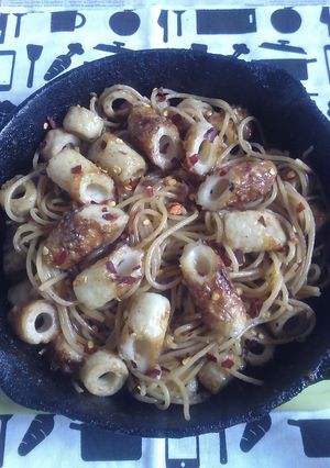 寅ちくわ入りワンポット水漬けパスタ-レシピのメイン写真