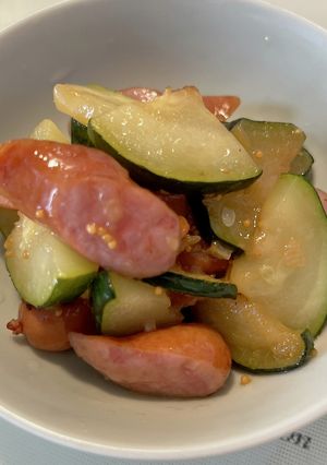 ズッキーニとソーセージのマスダード煮-レシピのメイン写真
