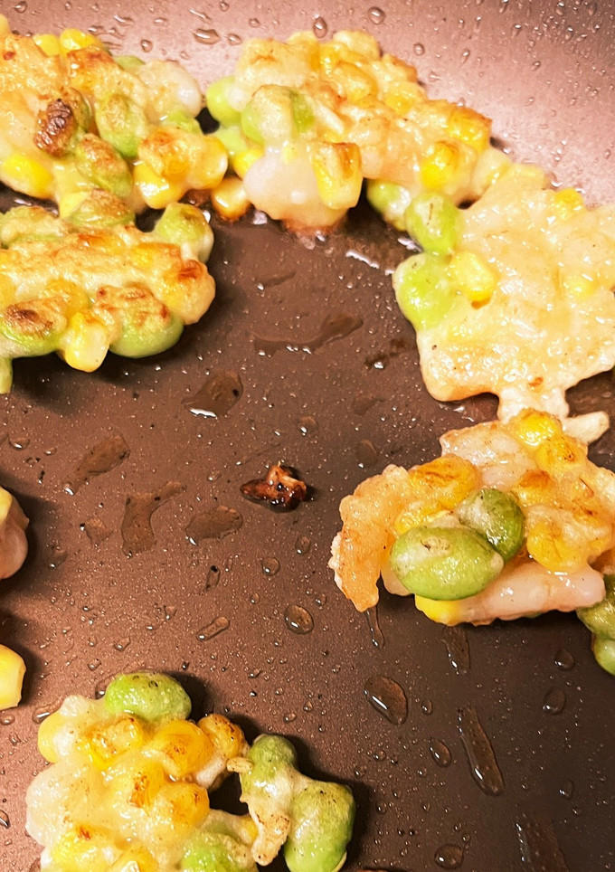 簡単　とうもろこしと枝豆、海老かき揚げ-レシピのメイン写真