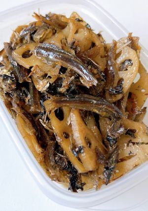 煮干しと蓮根の佃煮✩出汁がら美味しく活用-レシピのメイン写真