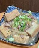 牛バラ切り落としと厚揚げの甘辛煮