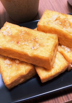 厚揚げ　にんにくと味噌で焼く-レシピのメイン写真