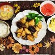 秋ナスと鶏のささみで甘辛炒め