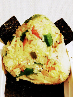スープ煮ごぼ天しじみイカおくらおにぎり-レシピのメイン写真