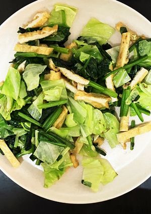 キャベツと、ほうれん草と油揚げの炒め物-レシピのメイン写真
